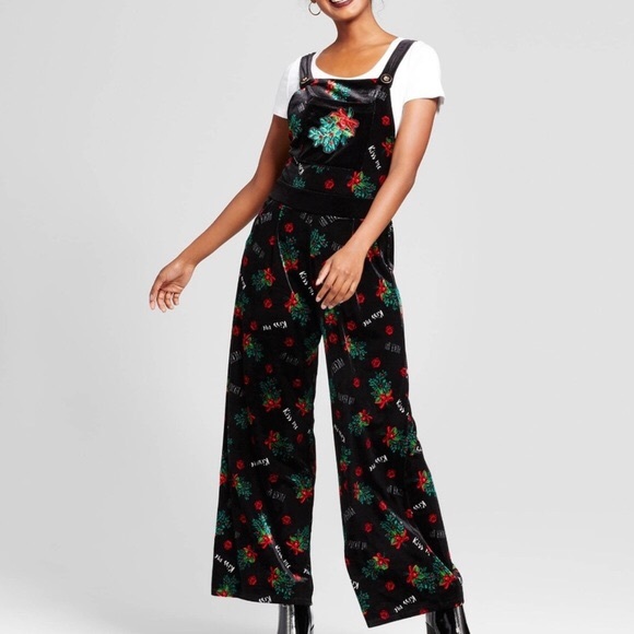 Xhilaration Pants - Velvet Christmas Overalls